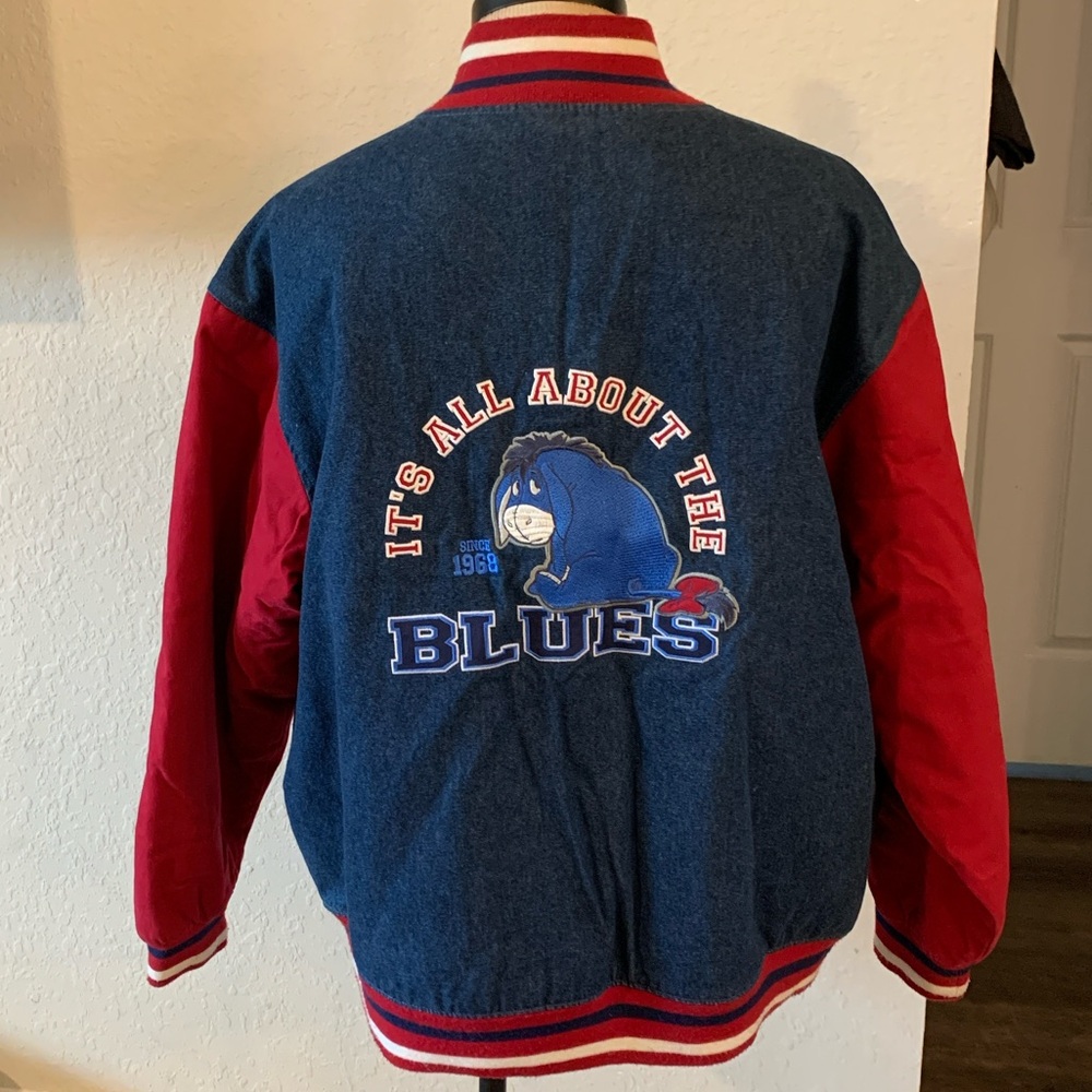 Disney Store Eeyore Varsity Denim Jacket Insulated Disney Store Mens Vtg Xl